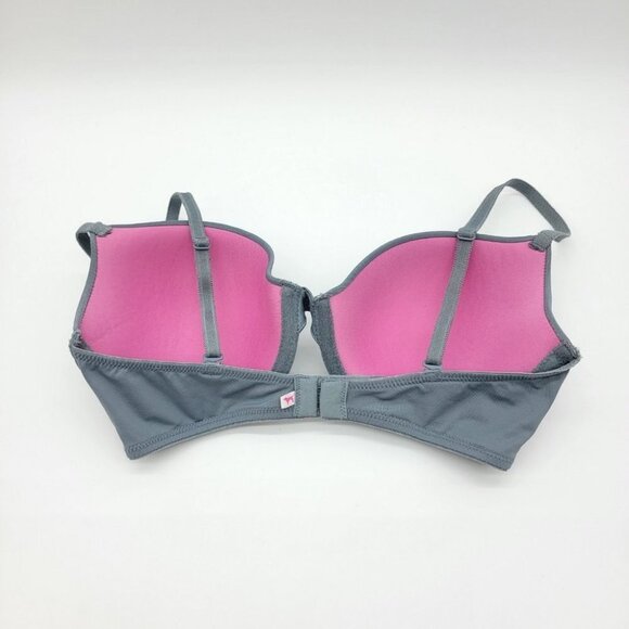 PINK Victorias Secret Wear Everywhere Demi Bra Size 32D Demi Buste Bra Gray - Picture 2 of 11